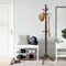 Adjustable Height Free Standing Wooden Coat Rack Tree Perfect for Any Room